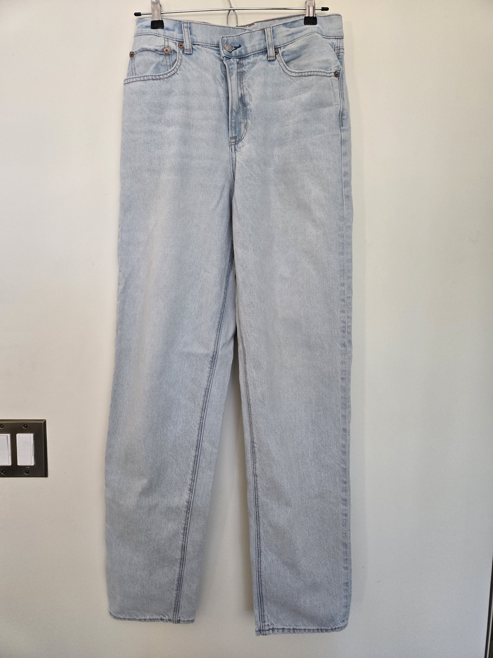 American Eagle Outfitters Light Blue Straight-Leg Jeans